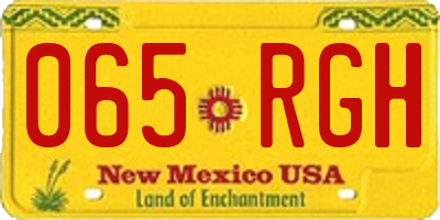 NM license plate 065RGH