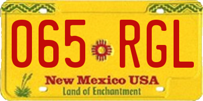 NM license plate 065RGL