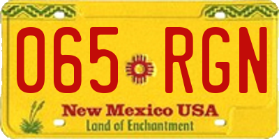 NM license plate 065RGN