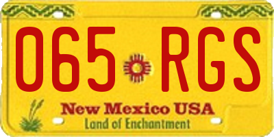 NM license plate 065RGS