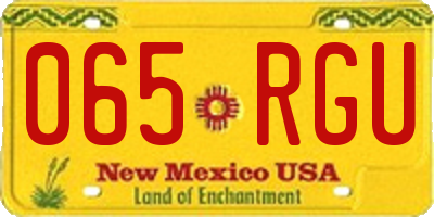 NM license plate 065RGU