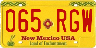 NM license plate 065RGW