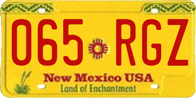 NM license plate 065RGZ