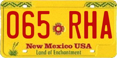 NM license plate 065RHA