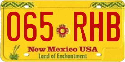 NM license plate 065RHB