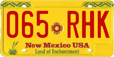 NM license plate 065RHK