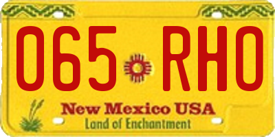 NM license plate 065RHO