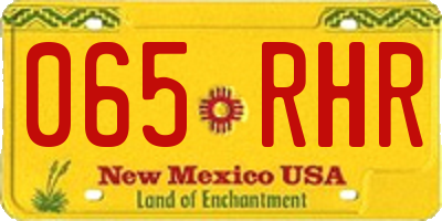 NM license plate 065RHR