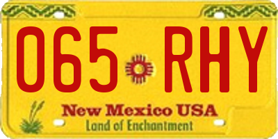 NM license plate 065RHY