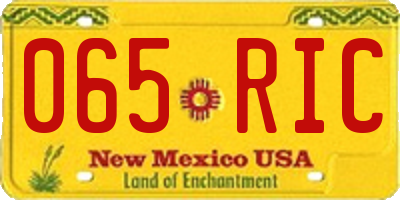 NM license plate 065RIC