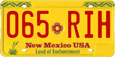NM license plate 065RIH