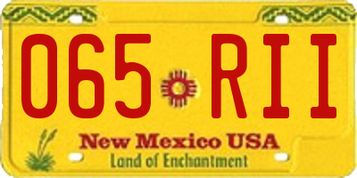 NM license plate 065RII