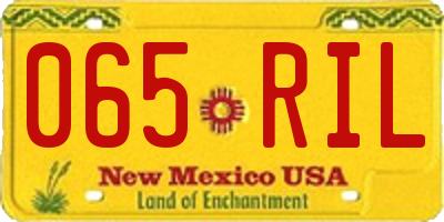 NM license plate 065RIL