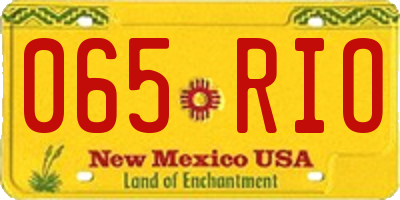 NM license plate 065RIO