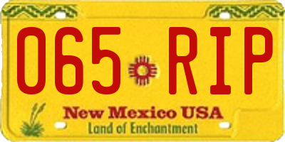 NM license plate 065RIP