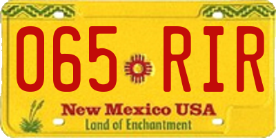 NM license plate 065RIR