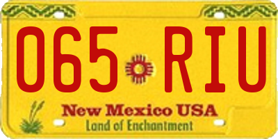 NM license plate 065RIU
