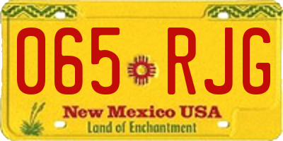 NM license plate 065RJG