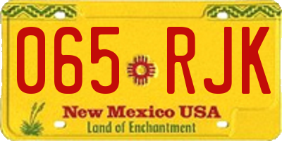 NM license plate 065RJK