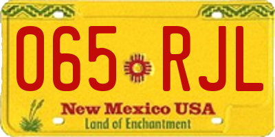 NM license plate 065RJL