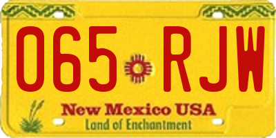 NM license plate 065RJW