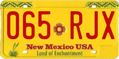NM license plate 065RJX