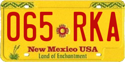 NM license plate 065RKA