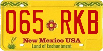 NM license plate 065RKB
