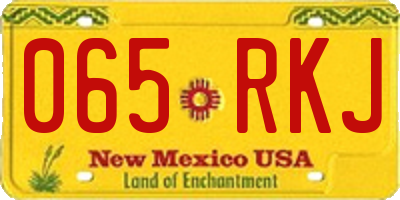 NM license plate 065RKJ