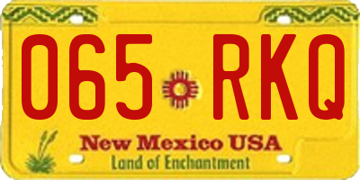 NM license plate 065RKQ