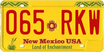 NM license plate 065RKW