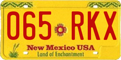 NM license plate 065RKX
