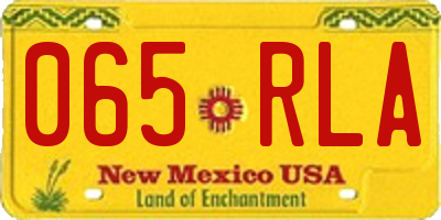 NM license plate 065RLA