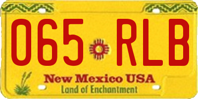 NM license plate 065RLB
