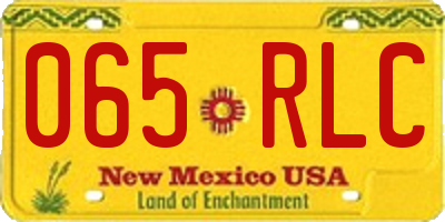 NM license plate 065RLC