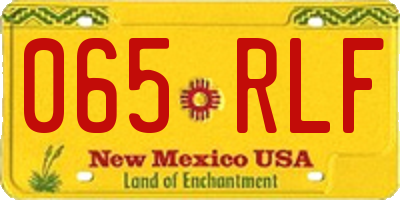 NM license plate 065RLF