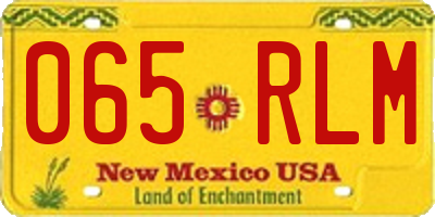 NM license plate 065RLM