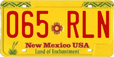 NM license plate 065RLN
