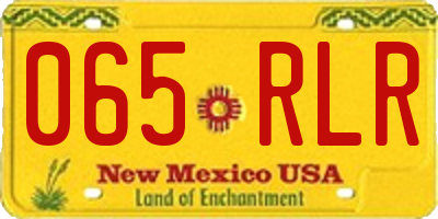 NM license plate 065RLR