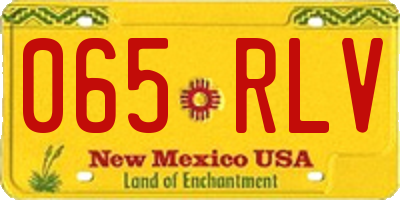 NM license plate 065RLV