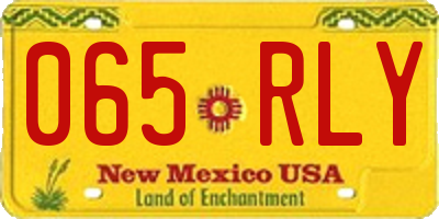 NM license plate 065RLY