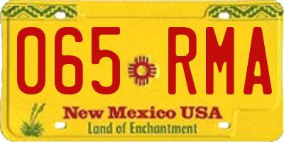 NM license plate 065RMA