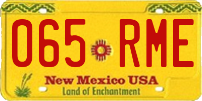 NM license plate 065RME