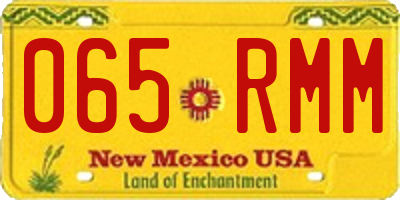 NM license plate 065RMM