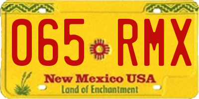 NM license plate 065RMX
