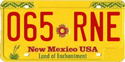 NM license plate 065RNE