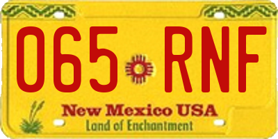 NM license plate 065RNF