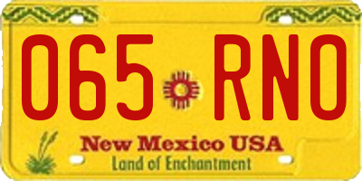 NM license plate 065RNO
