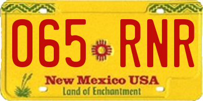 NM license plate 065RNR