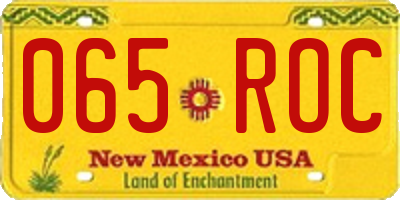 NM license plate 065ROC